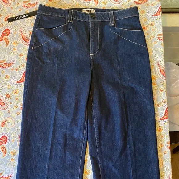 Paige Leenah Slim Wide-Leg Denim Jeans - Picture 2 of 10